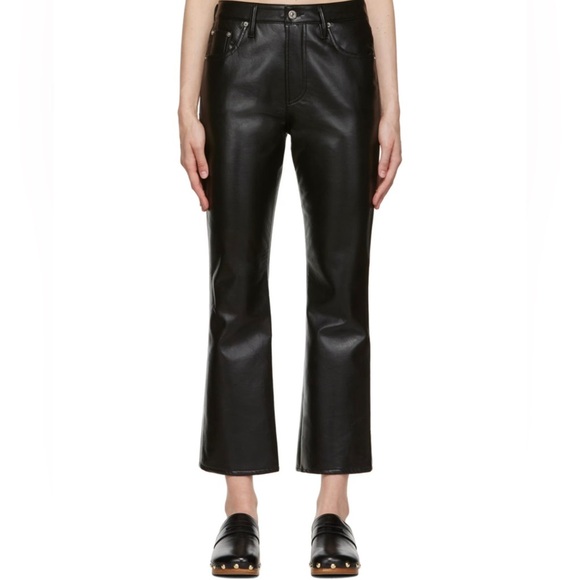 CITIZENS OF HUMANITY Black Isola Leather Pants women’s size 10 - Picture 1 of 6